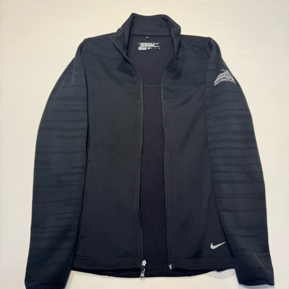 Nike Golf Therma-Fit Tour Performance Full Zip Jacket Women S Black‎ Club logo